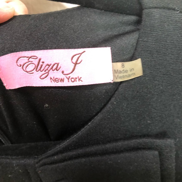Eliza J New York Button Bow Black Dress size 8 - Picture 5 of 7